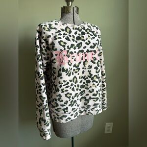 Brunette x Juicy couture collab Leopard Print Sweatshirt with Pink Graphic
